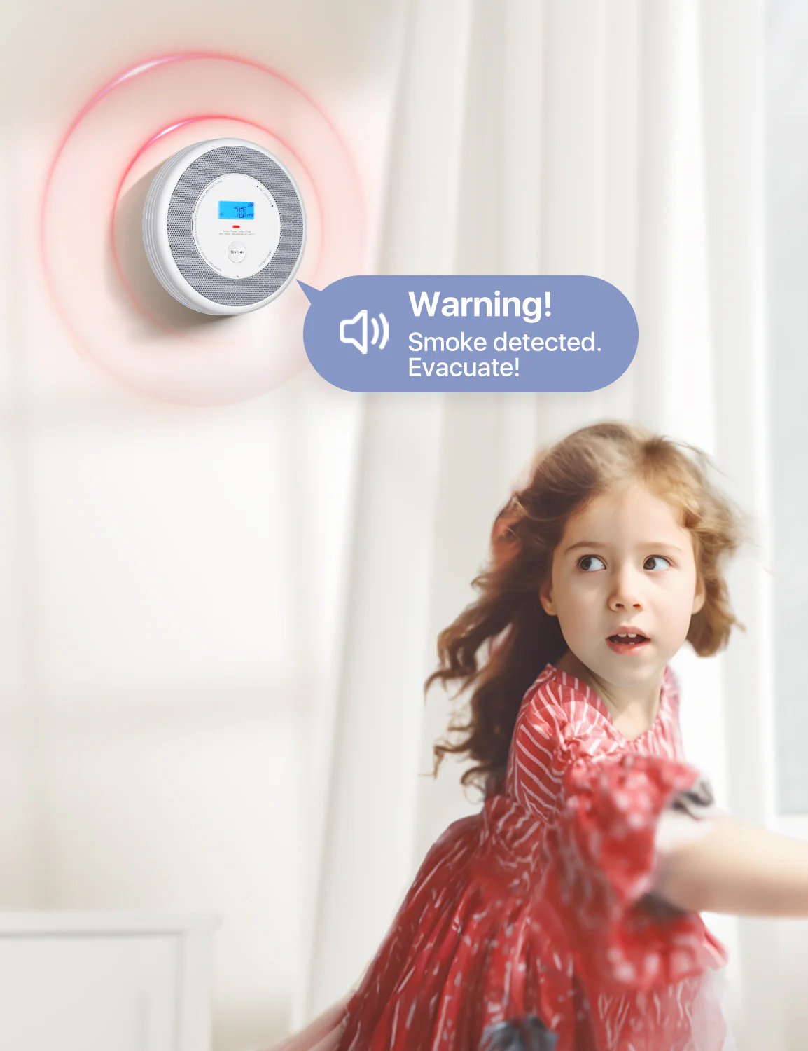 XP0A-SR Standalone Smoke and CO Alarm with Voice Alerts - Image 5