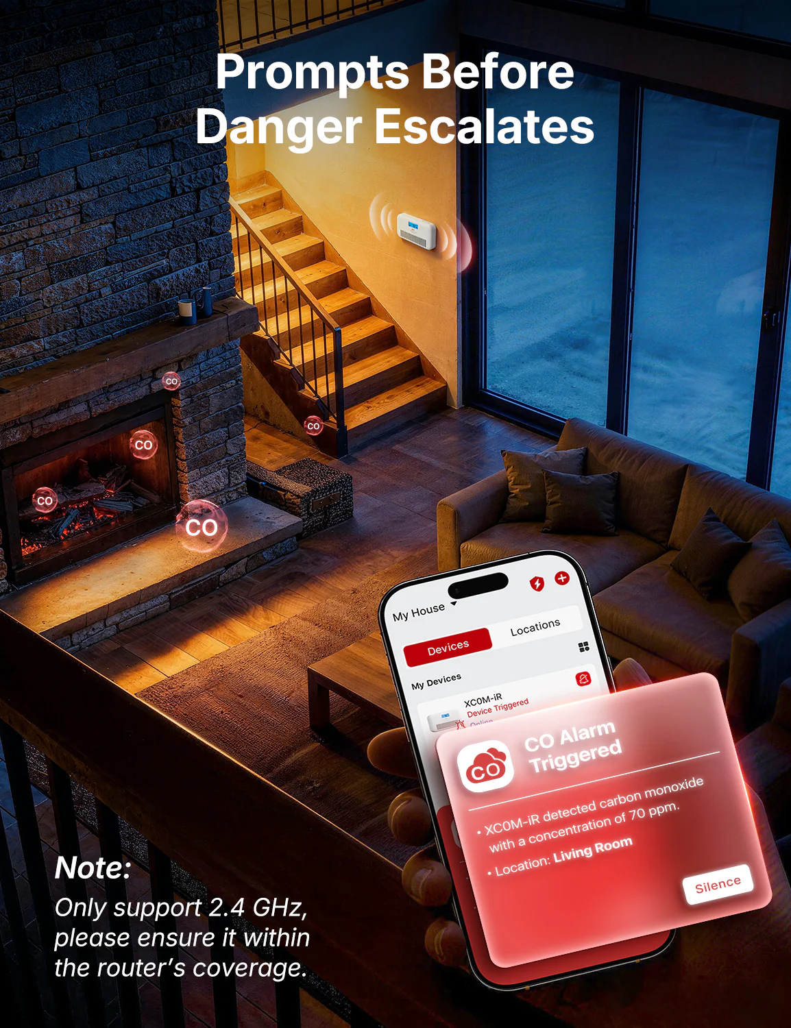 XC0M-iR Smart Carbon Monoxide Alarm with Voice Alerts - Image 3
