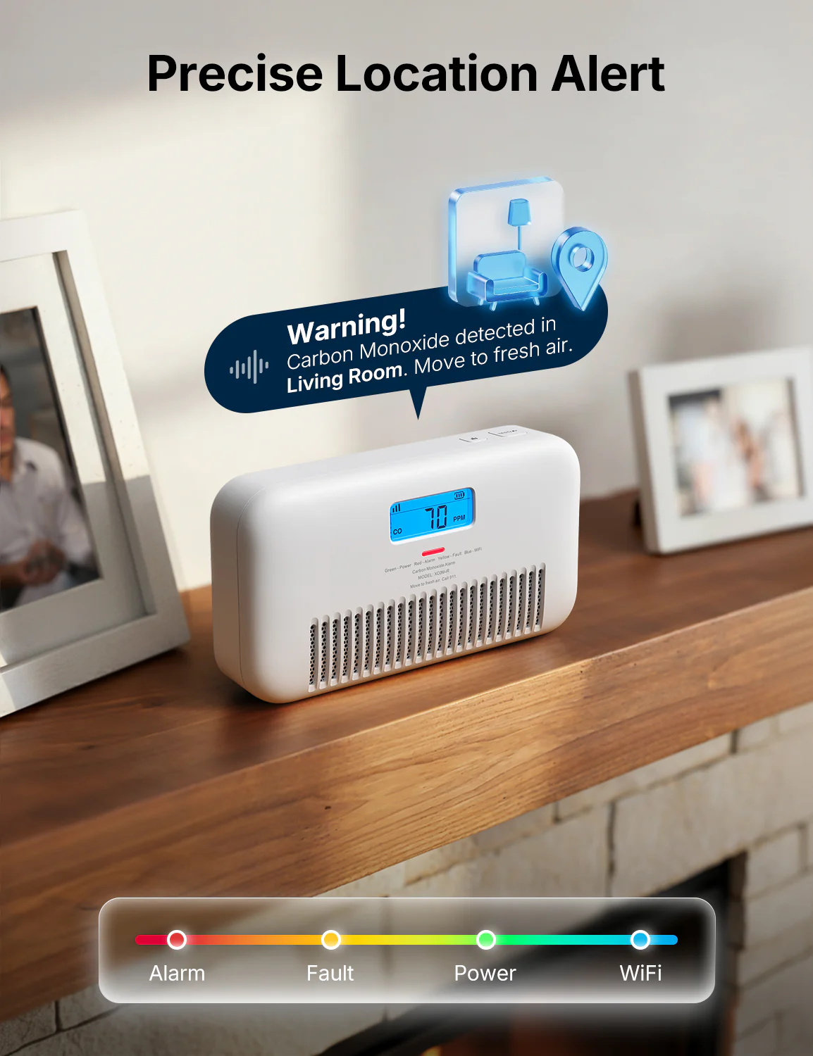 XC0M-iR Smart Carbon Monoxide Alarm with Voice Alerts - Image 7