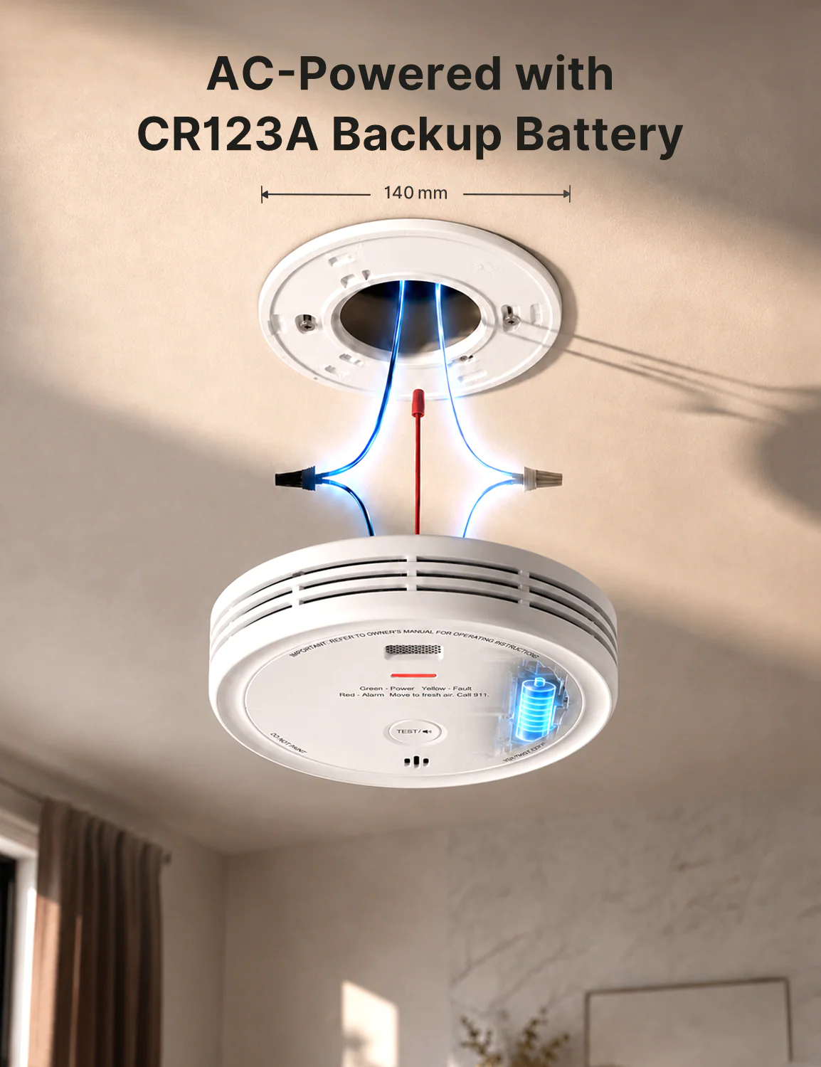 XP0J-iA Smart Hardwired Smoke and CO Alarm with Voice Alerts - Image 5