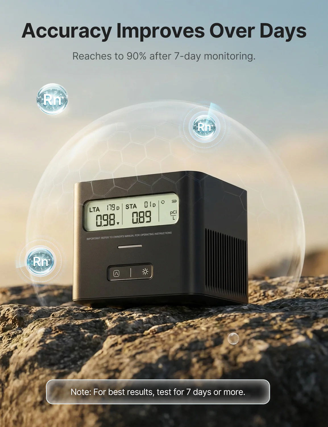 XR0A-SR Radon Detector (Black) - Image 3