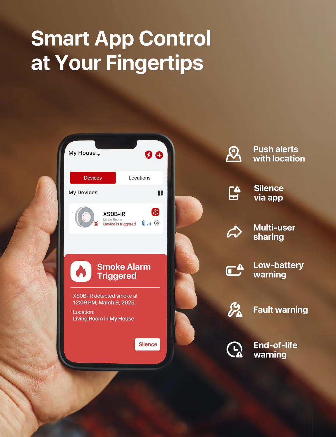 XS0B-iR Smart Smoke Alarm with Voice Alerts - Image 6